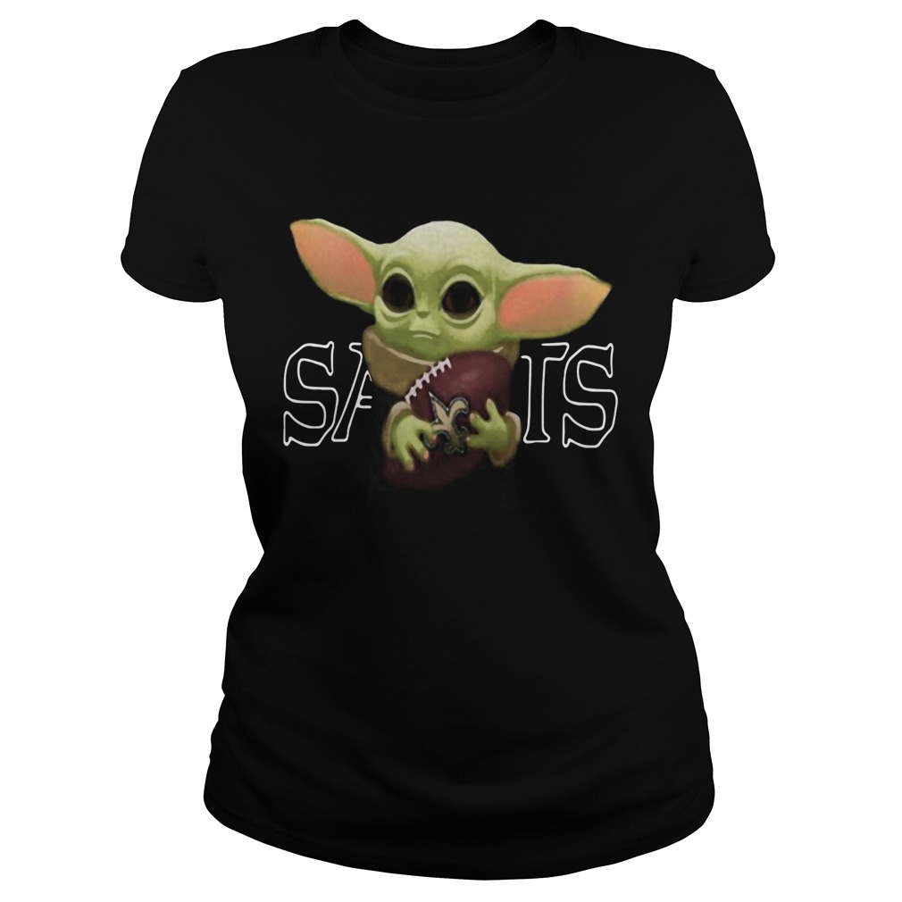 Baby Yoda Hug New Orleans Saints Classic Ladies