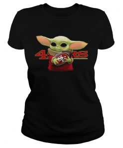 Baby Yoda Hug San Francisco 49ers  Classic Ladies