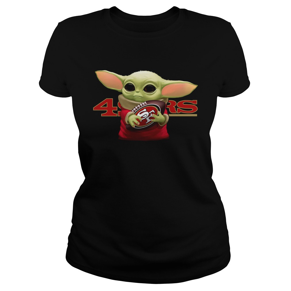 Baby Yoda Hug San Francisco 49ers Classic Ladies