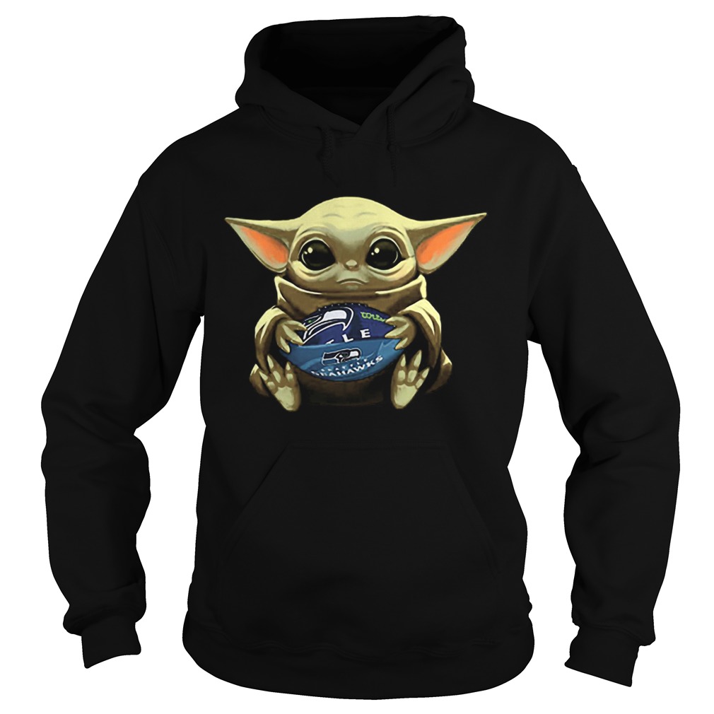 Baby Yoda Hug Seattle Seahawks Hoodie