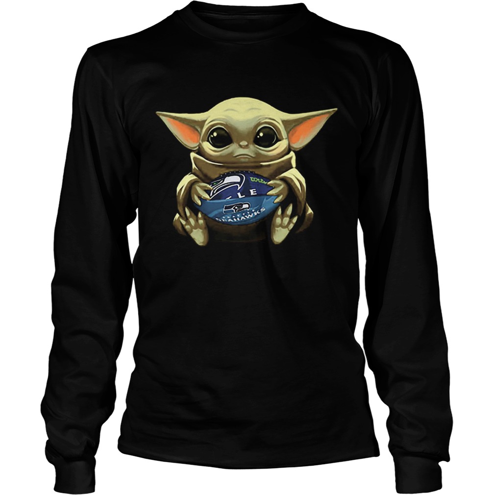 Baby Yoda Hug Seattle Seahawks LongSleeve