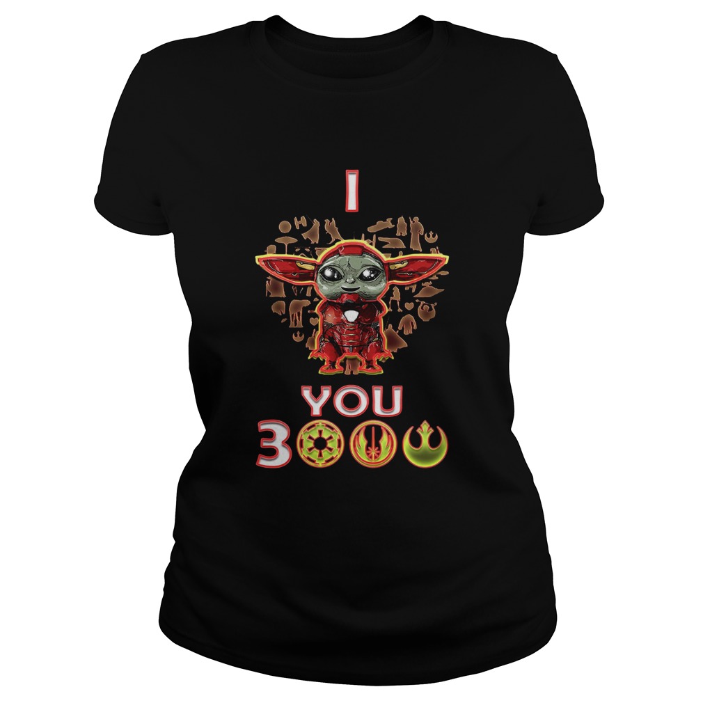 Baby Yoda Iron Man I Love You 3000 Classic Ladies