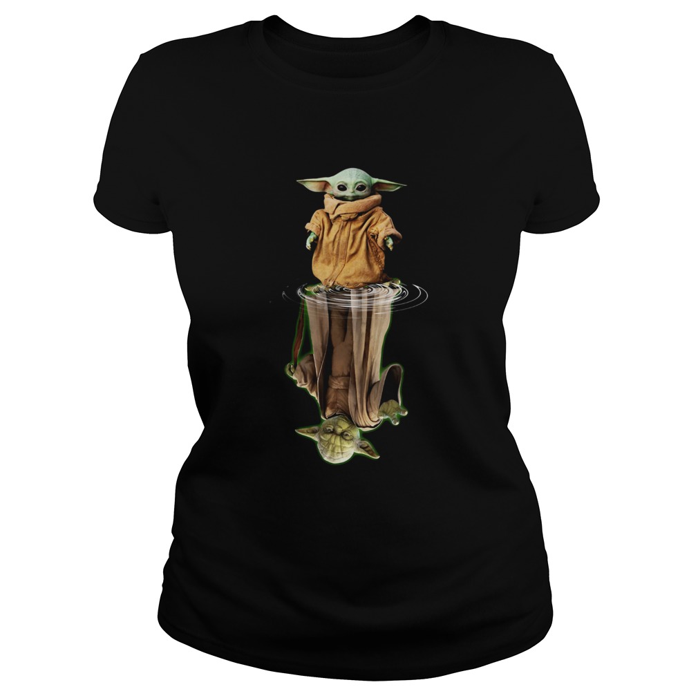 Baby Yoda and Master Yoda water reflection Classic Ladies