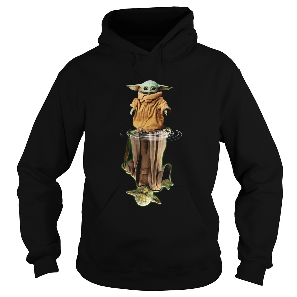 Baby Yoda and Master Yoda water reflection Hoodie