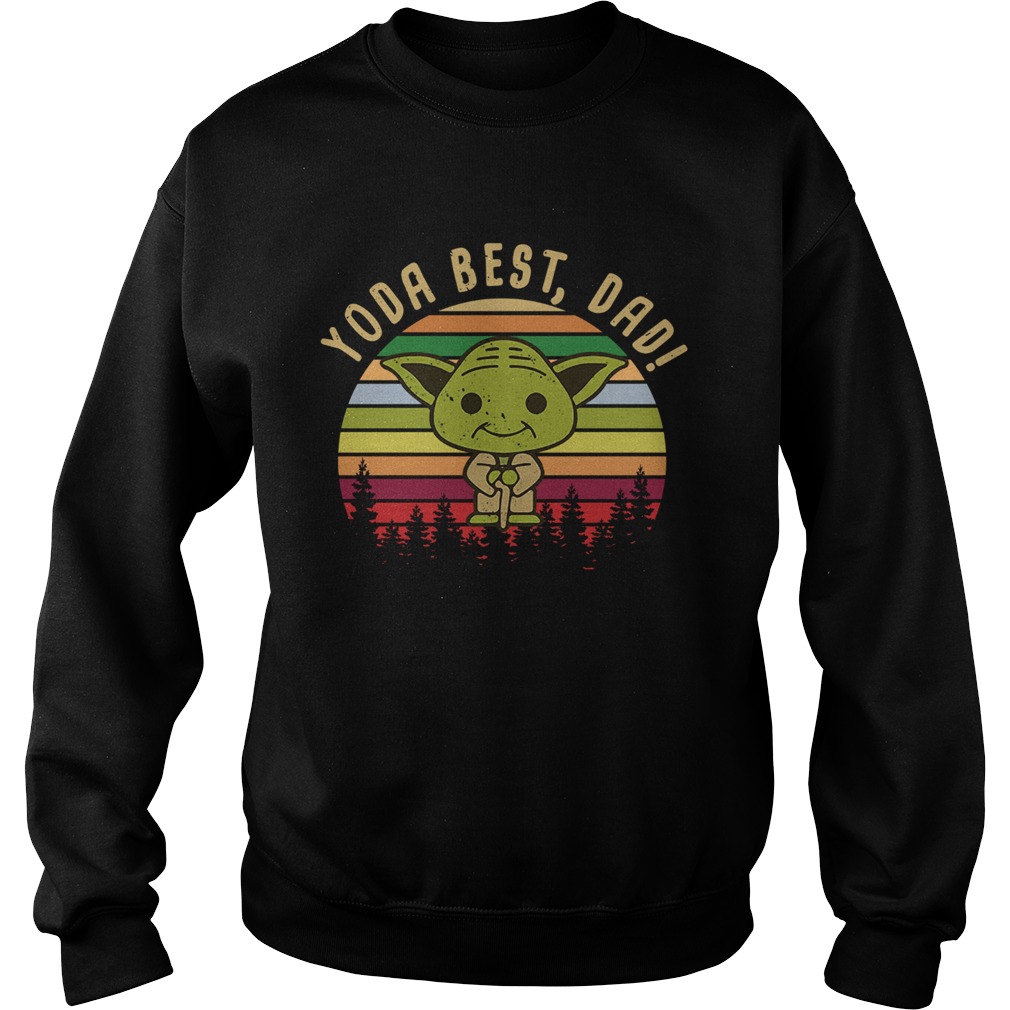 Baby Yoda best dad vintage sunset Sweatshirt