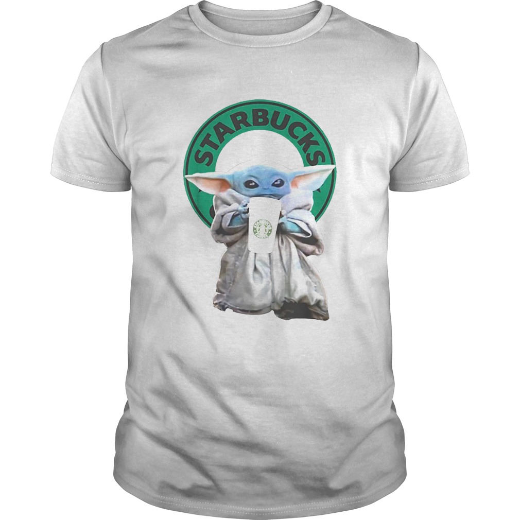 Baby Yoda drinking Starbucks Star Wars shirt