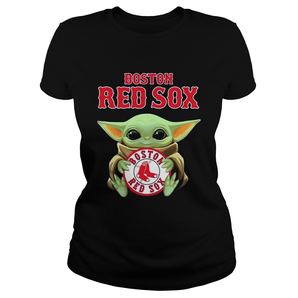 Baby Yoda hug Boston Red Sox The Mandalorian Classic Ladies