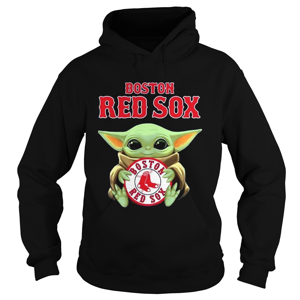 Baby Yoda hug Boston Red Sox The Mandalorian Hoodie