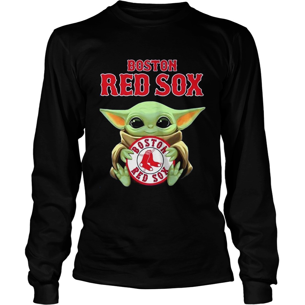 Baby Yoda hug Boston Red Sox The Mandalorian LongSleeve