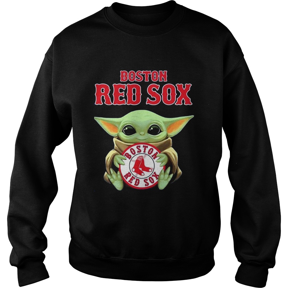 Baby Yoda hug Boston Red Sox The Mandalorian Sweatshirt