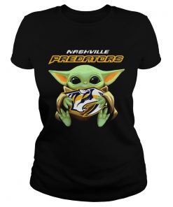 Baby Yoda hug Nashville Predators  Classic Ladies