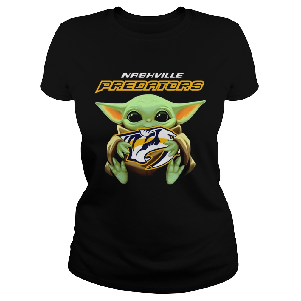 Baby Yoda hug Nashville Predators Classic Ladies