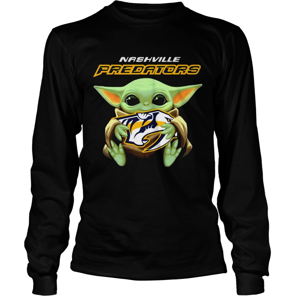 Baby Yoda hug Nashville Predators LongSleeve