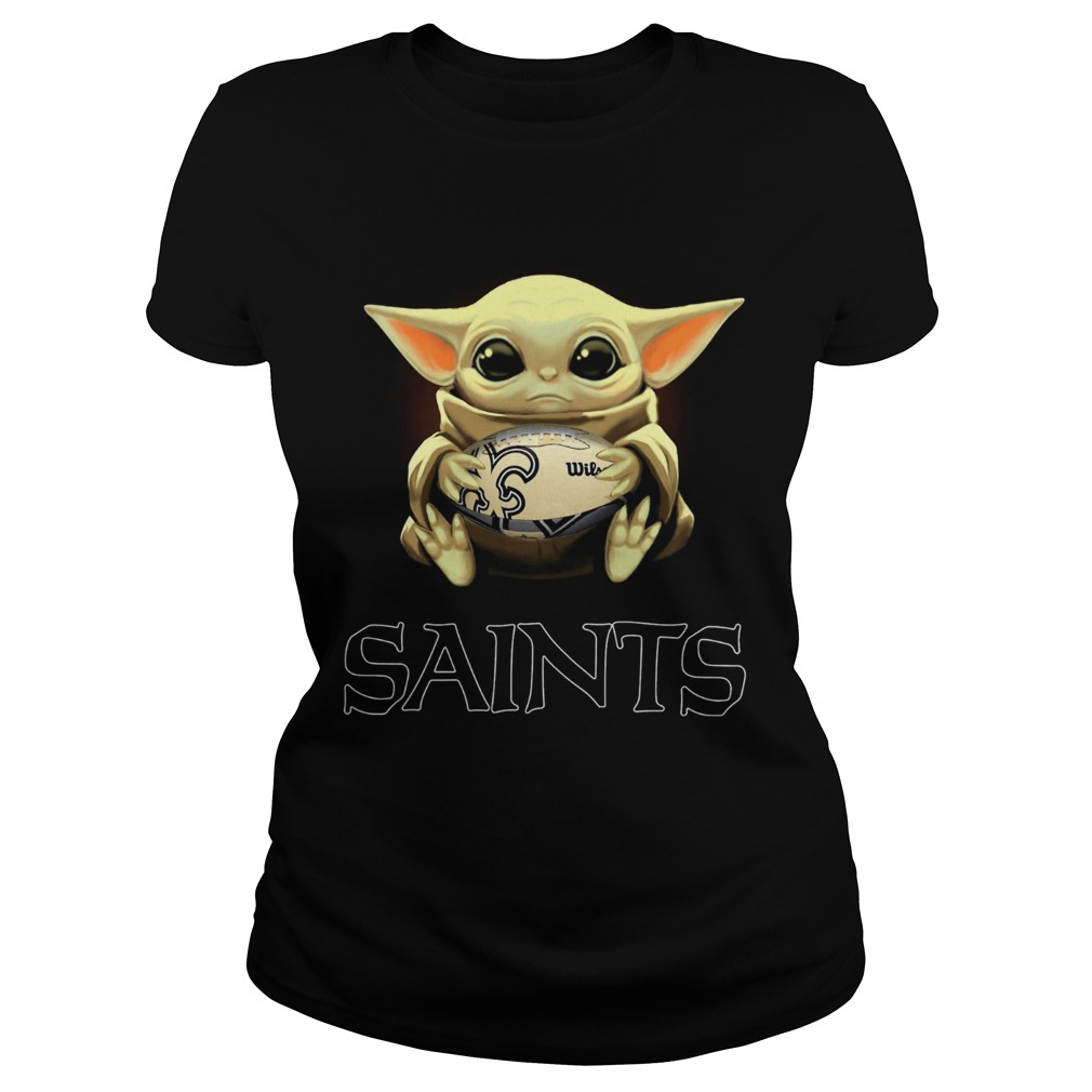 Baby Yoda hug New Orleans Saints Classic Ladies