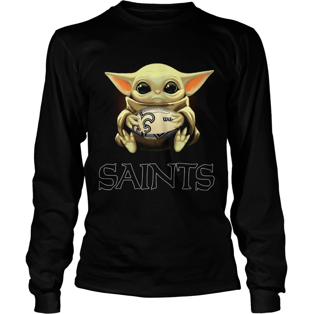 Baby Yoda hug New Orleans Saints LongSleeve