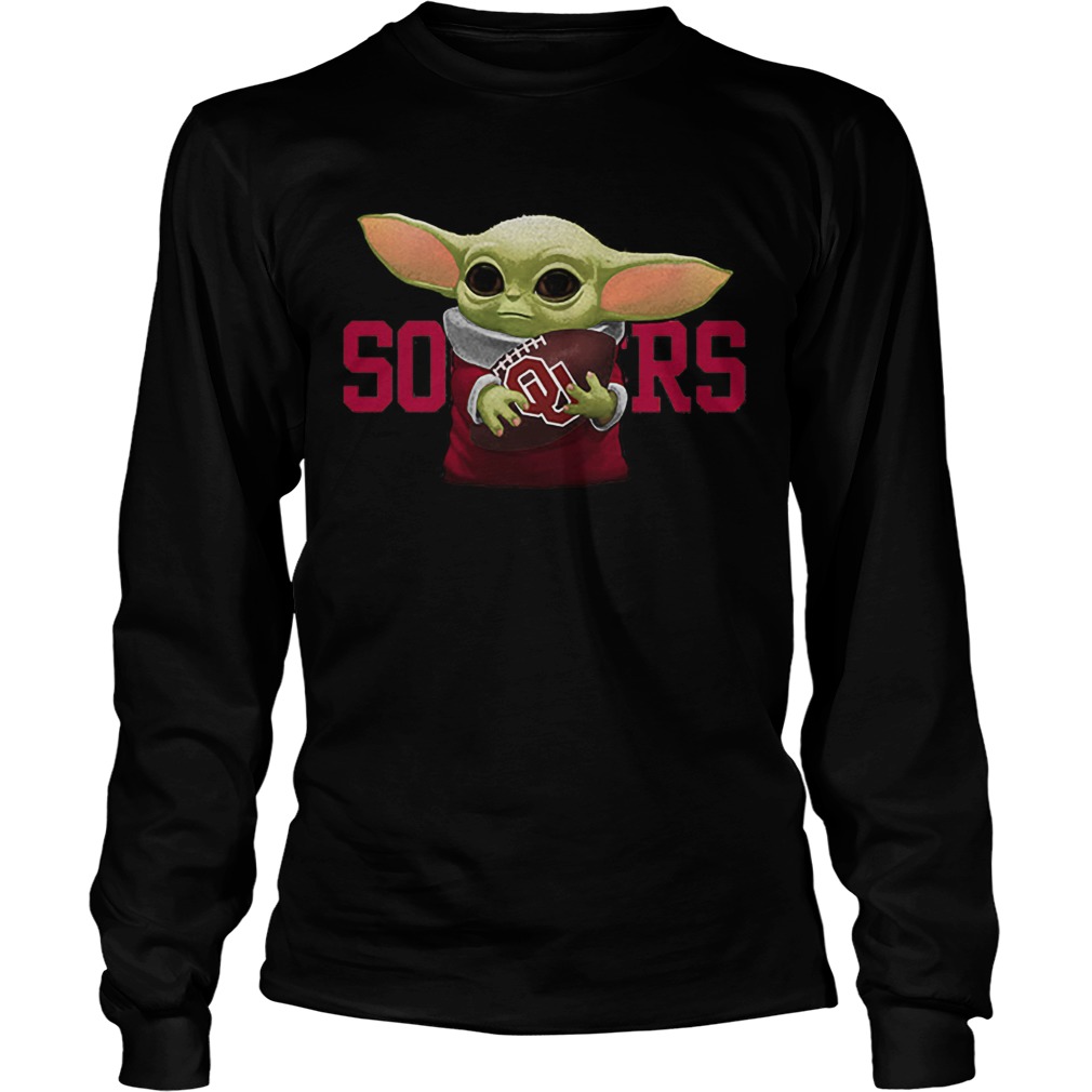 Baby Yoda hug Oklahoma Sooners LongSleeve