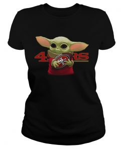 Baby Yoda hug San Francisco 49ers  Classic Ladies