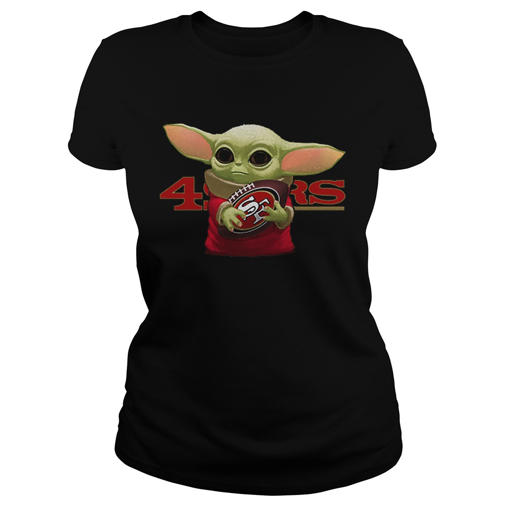 Baby Yoda hug San Francisco 49ers Classic Ladies