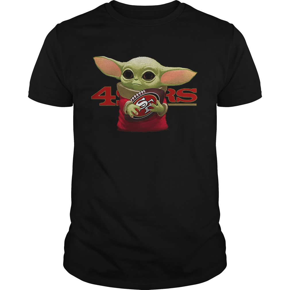 Baby Yoda hug San Francisco 49ers shirt