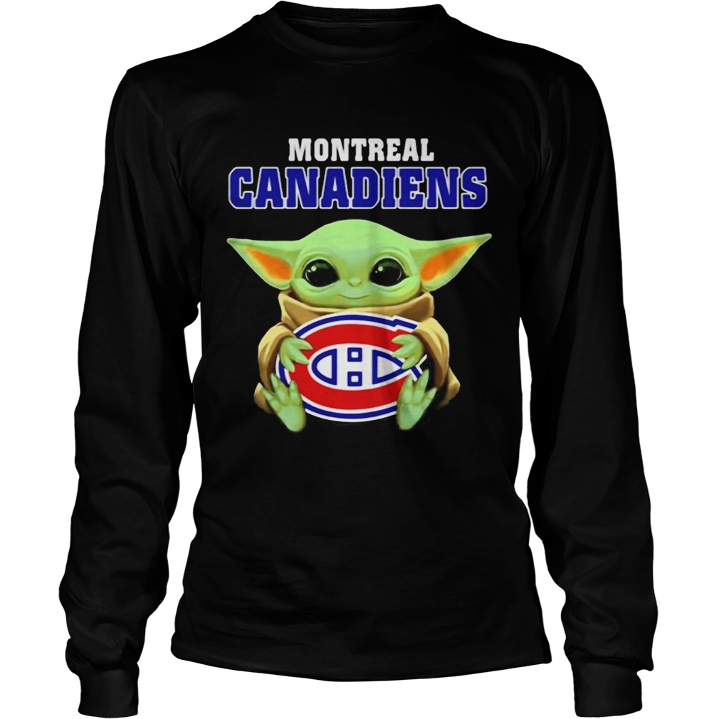 Baby Yoda hug ball Montreal Canadiens LongSleeve