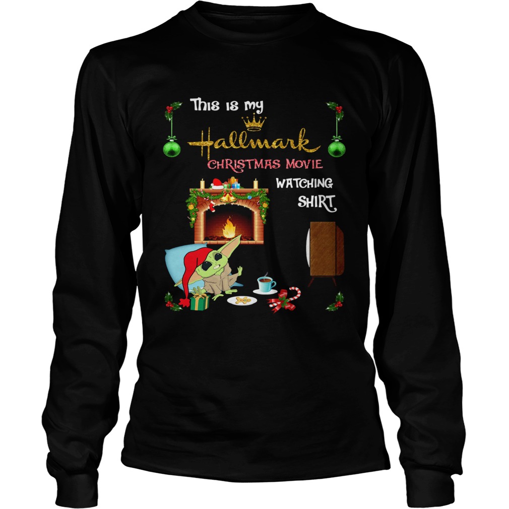 Baby Yoda this is my hallmark christmas movie watching LongSleeve