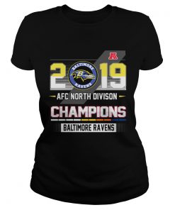 Baltimore Ravens 2019 AFC North Divison Champions  Classic Ladies