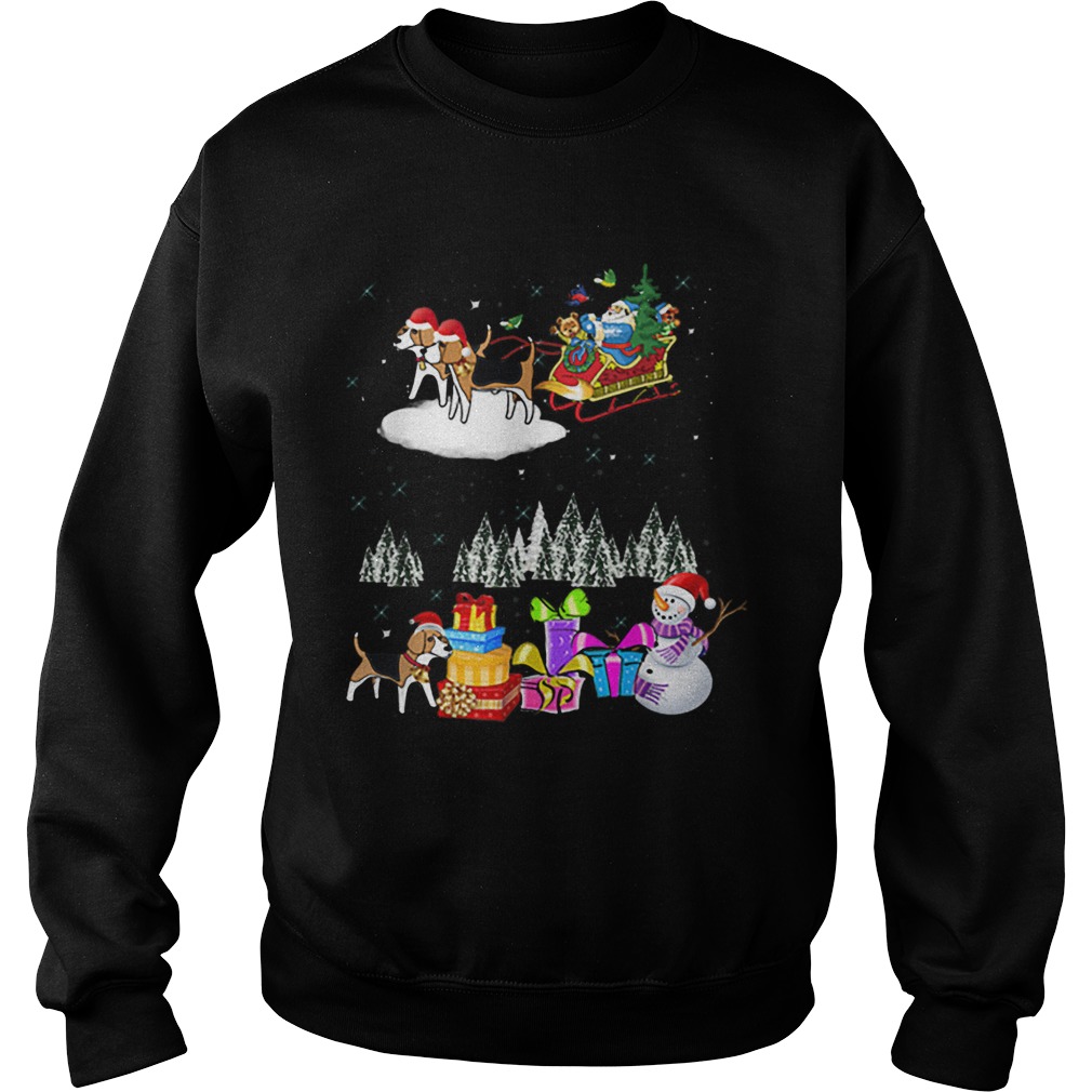 Beagle Reindeer Christmas santa dog moon Sweatshirt