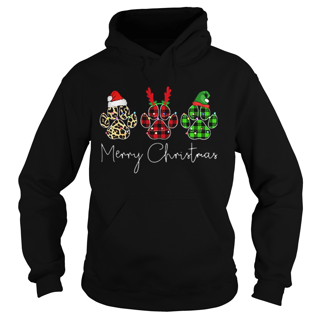 Bear Paw Merry Christmas Leopard Hoodie