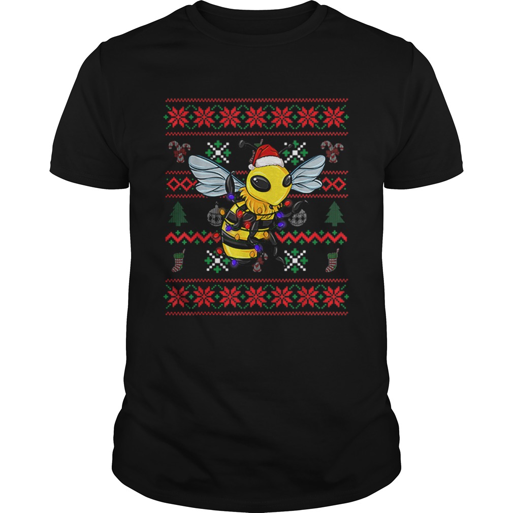 Bee Ugly Christmas Bee Santa Hat shirt