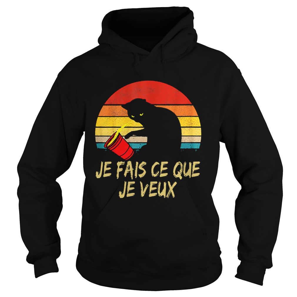 Black Cat Je Fais Ce Que Je Veux Vintage Hoodie