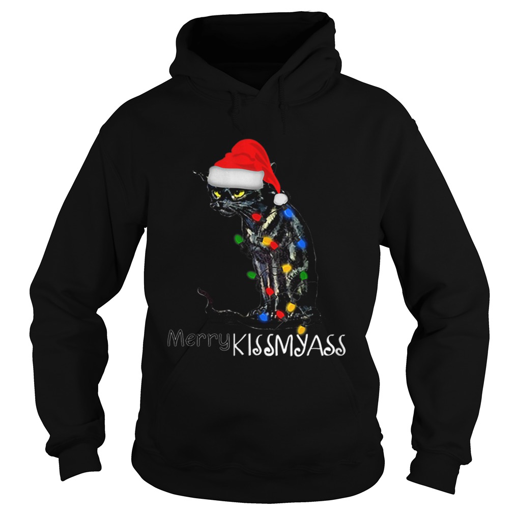 Black Cat Merry Kissmyass Hoodie