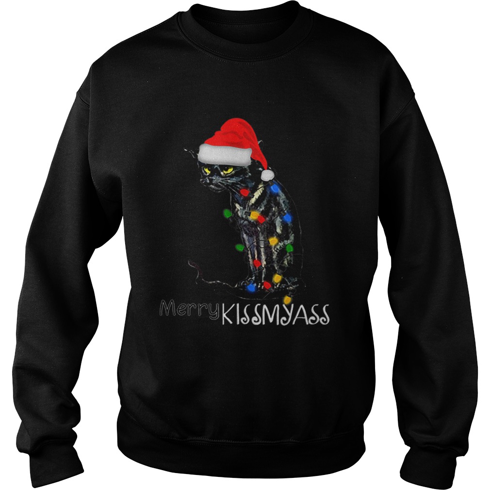 Black Cat Merry Kissmyass Sweatshirt