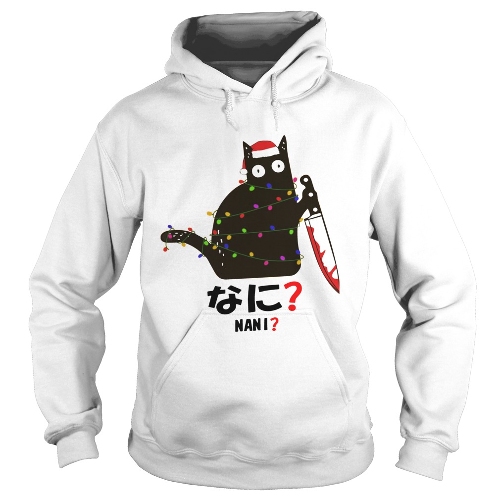 Black Cat Santa Knife Nani Christmas Hoodie