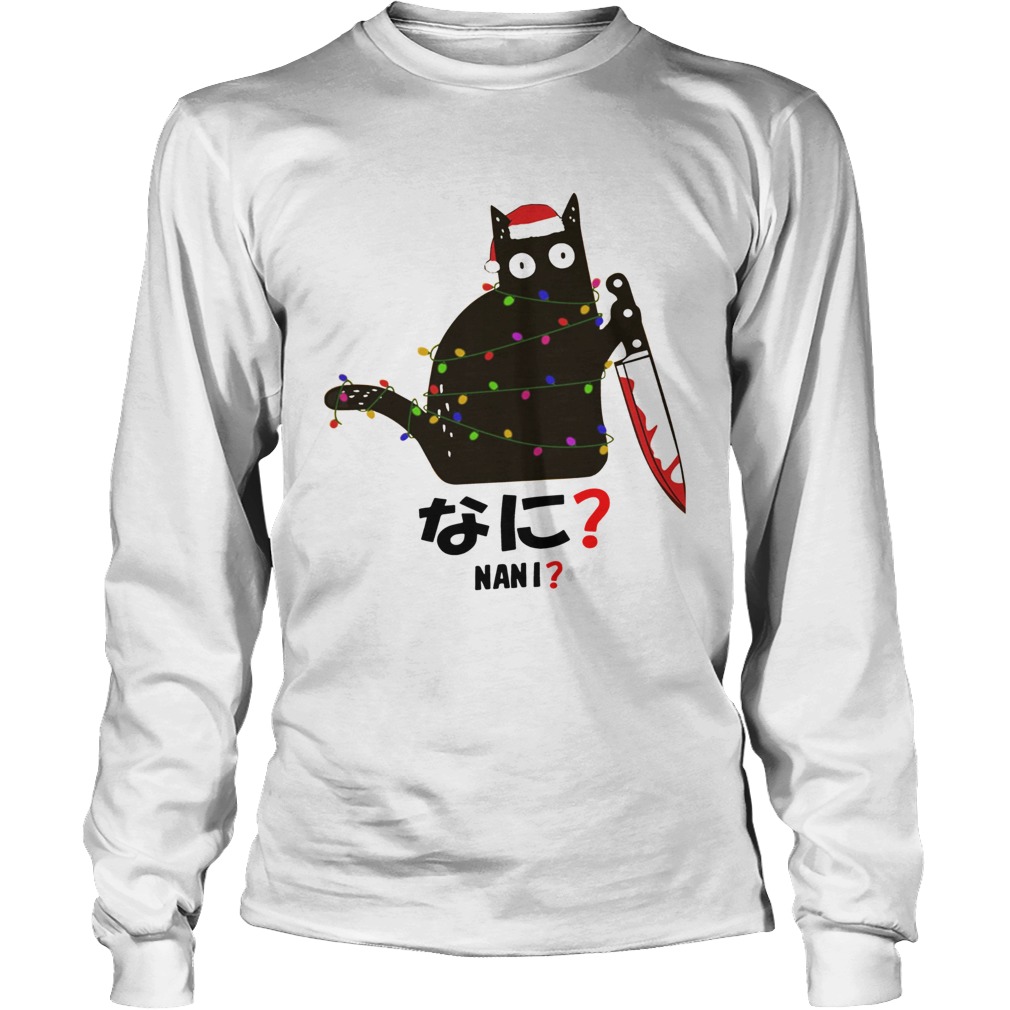 Black Cat Santa Knife Nani Christmas LongSleeve