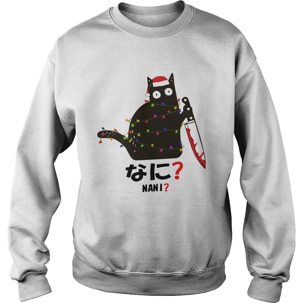 Black Cat Santa Knife Nani Christmas Sweatshirt