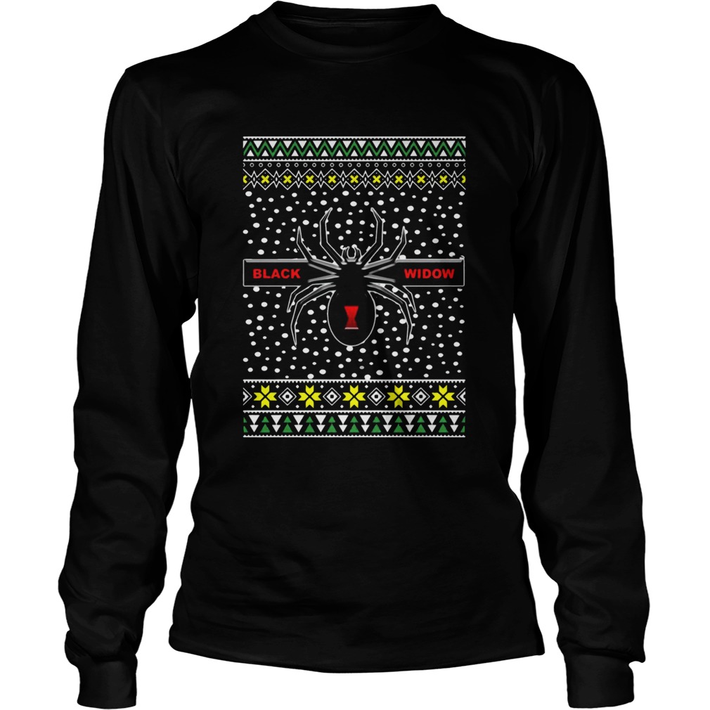 Black Widow Logo Widow Ugly Christmas LongSleeve