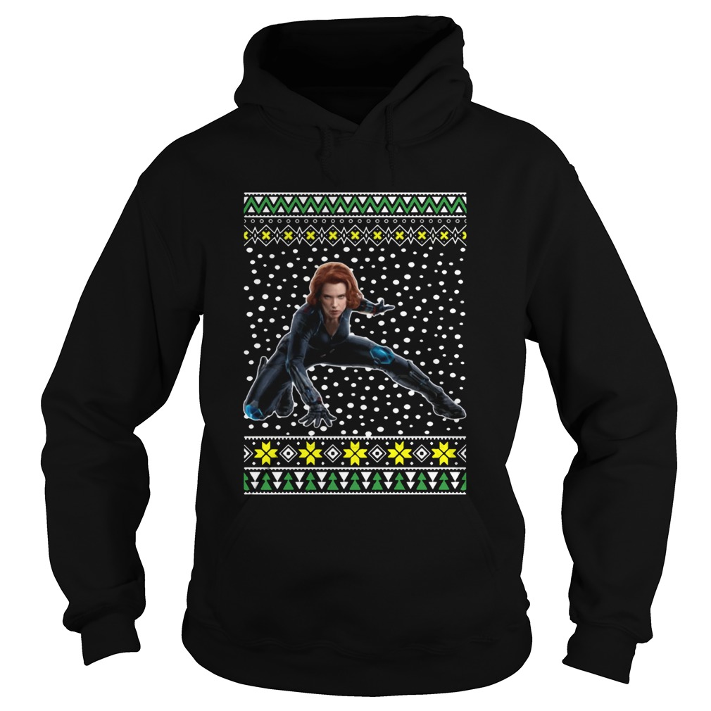 Black Widow Ugly Christmas Hoodie