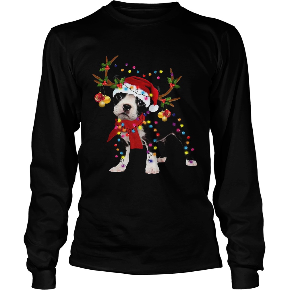 Boston Terrier Gorgeous Reindeer Christmas LongSleeve