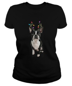 Boston Terrier Reindeer Christmas Dog  Classic Ladies