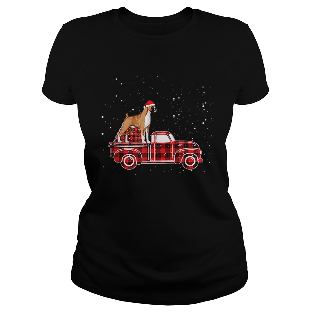 Boxer Buffalo Plaid Truck Xmas Boxer Christmas Classic Ladies