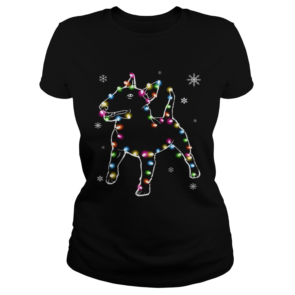 Bull Terrier Christmas lights Classic Ladies