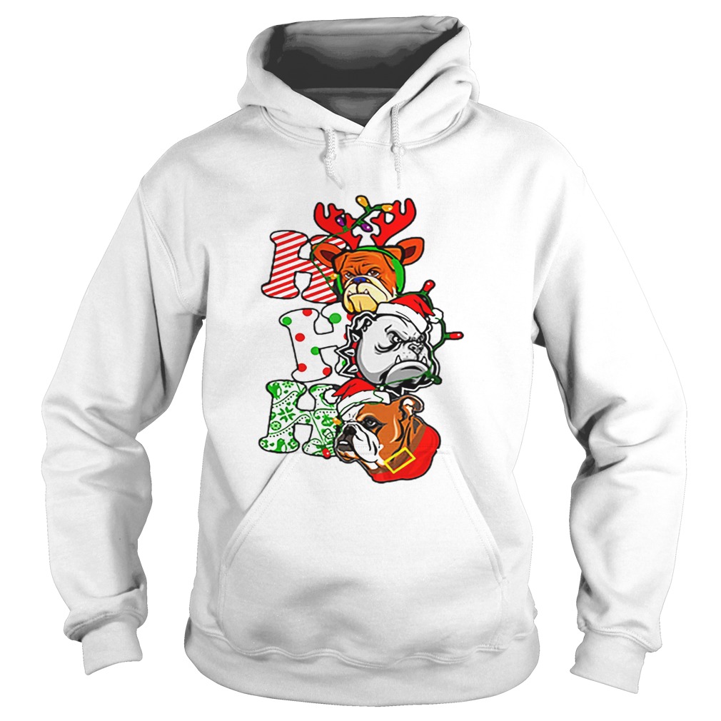 Bulldog Santa Ho Ho Ho Christmas Hoodie