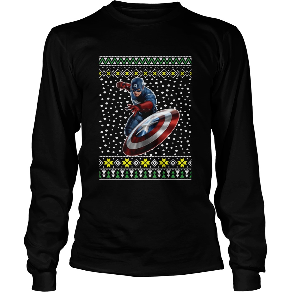 Captain America Action Ugly Christmas LongSleeve