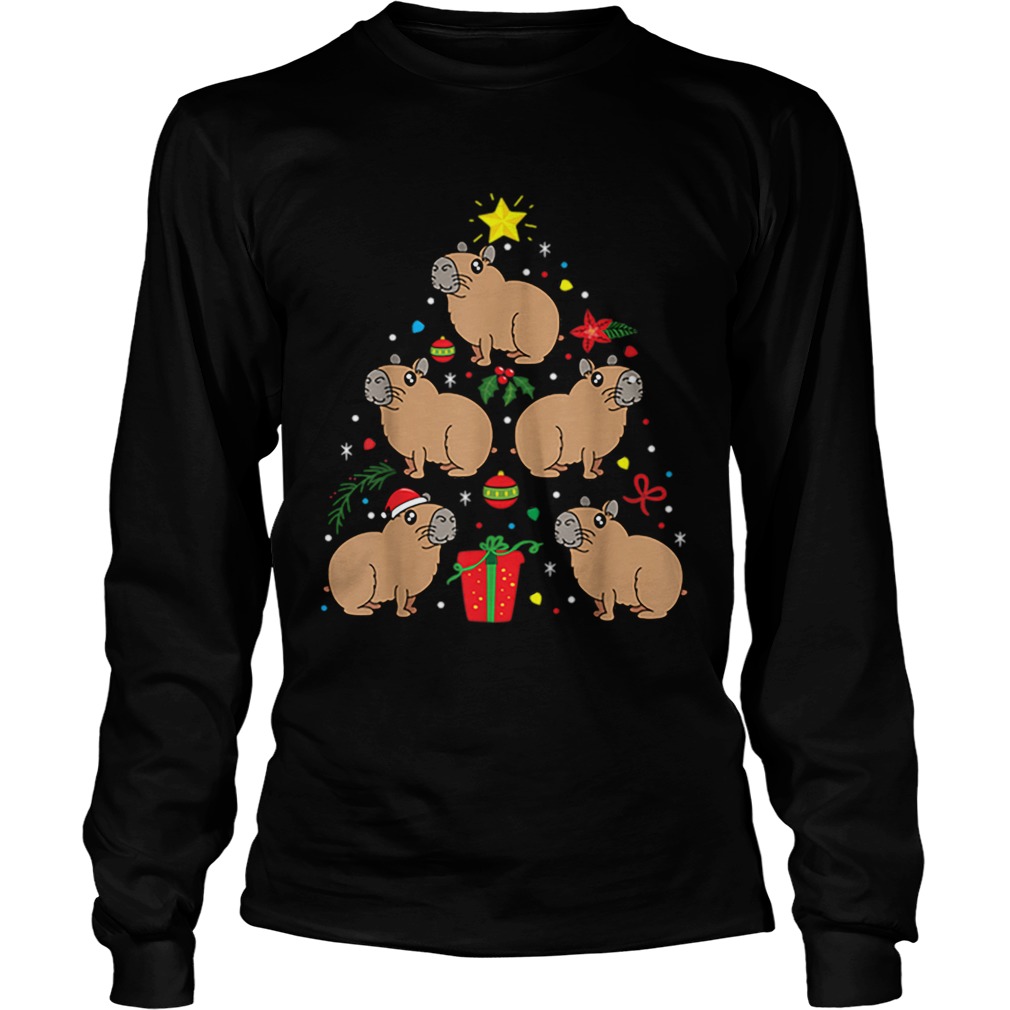 Capybara Christmas Ornament Tree LongSleeve