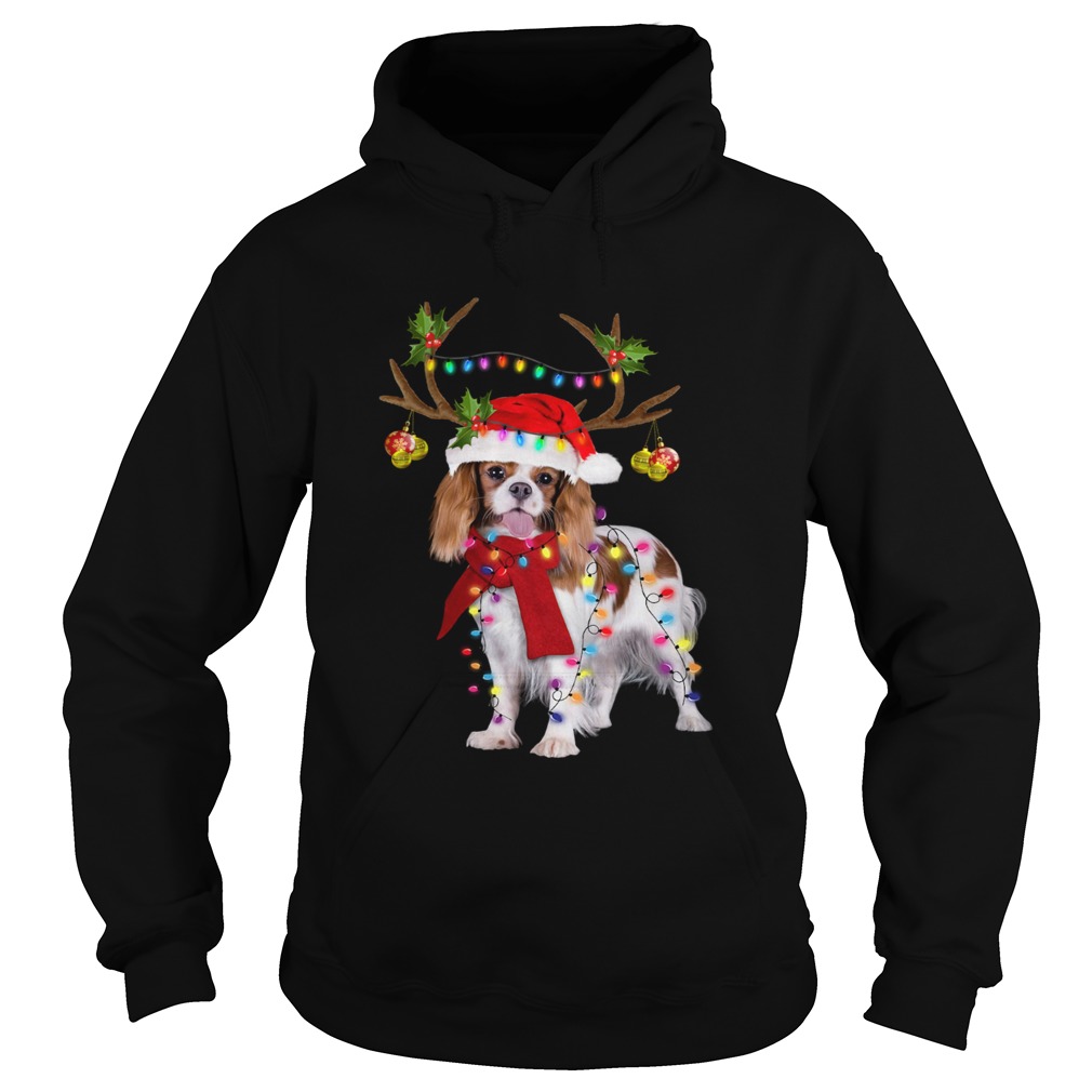 Cavalier King Gorgeous Reindeer light Christmas Hoodie