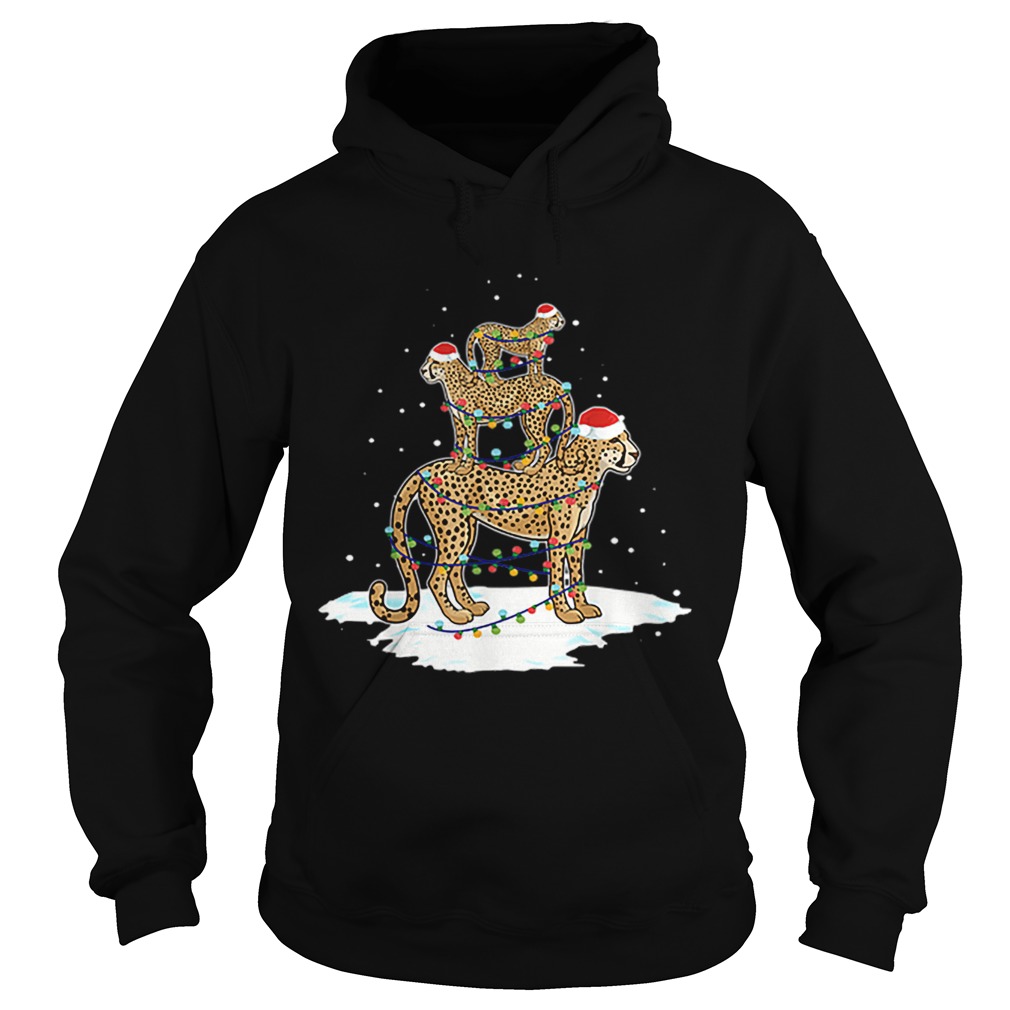 Cheetah Santa Christmas Light Tree Hoodie