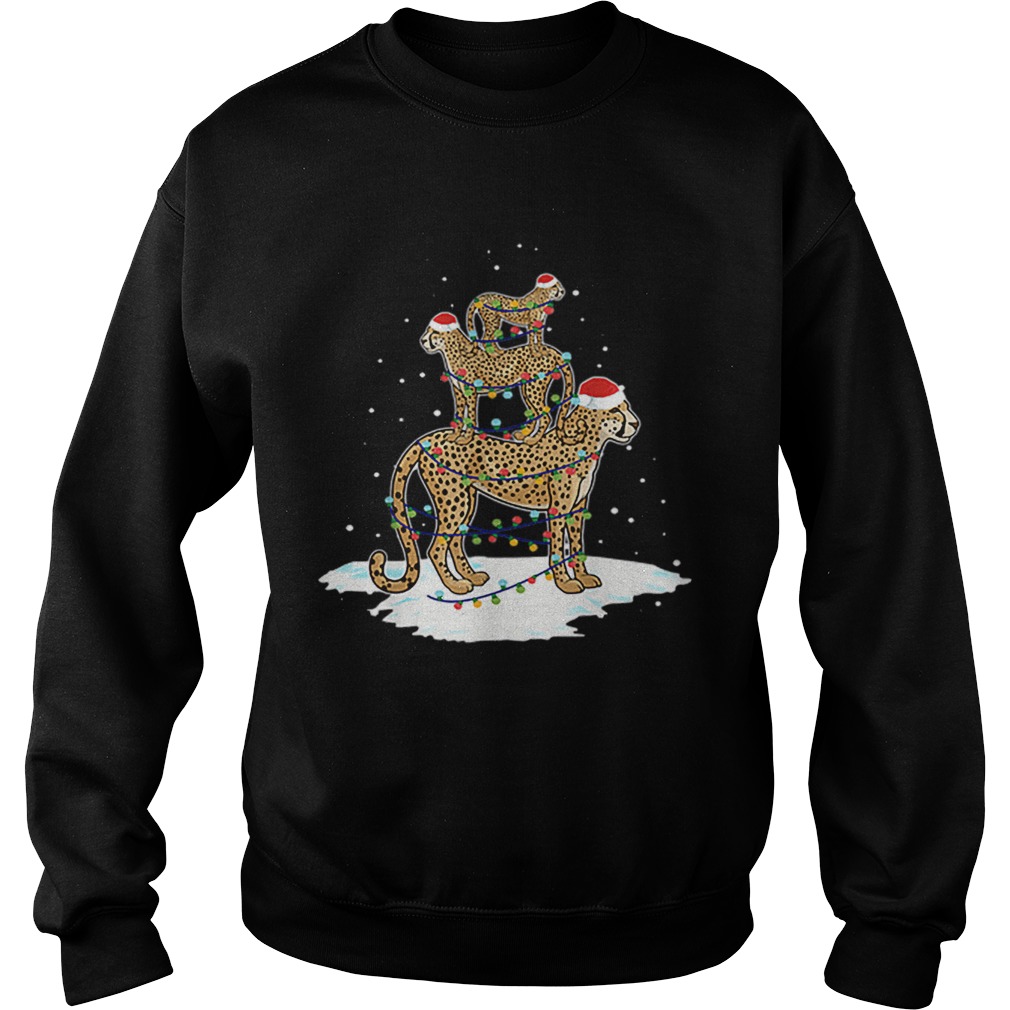 Cheetah Santa Christmas Light Tree Sweatshirt