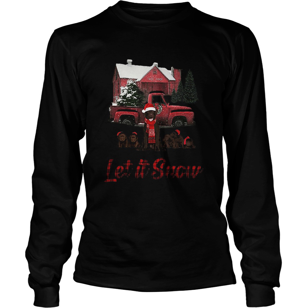 Chocolate Labrador Let It Snow Christmas LongSleeve