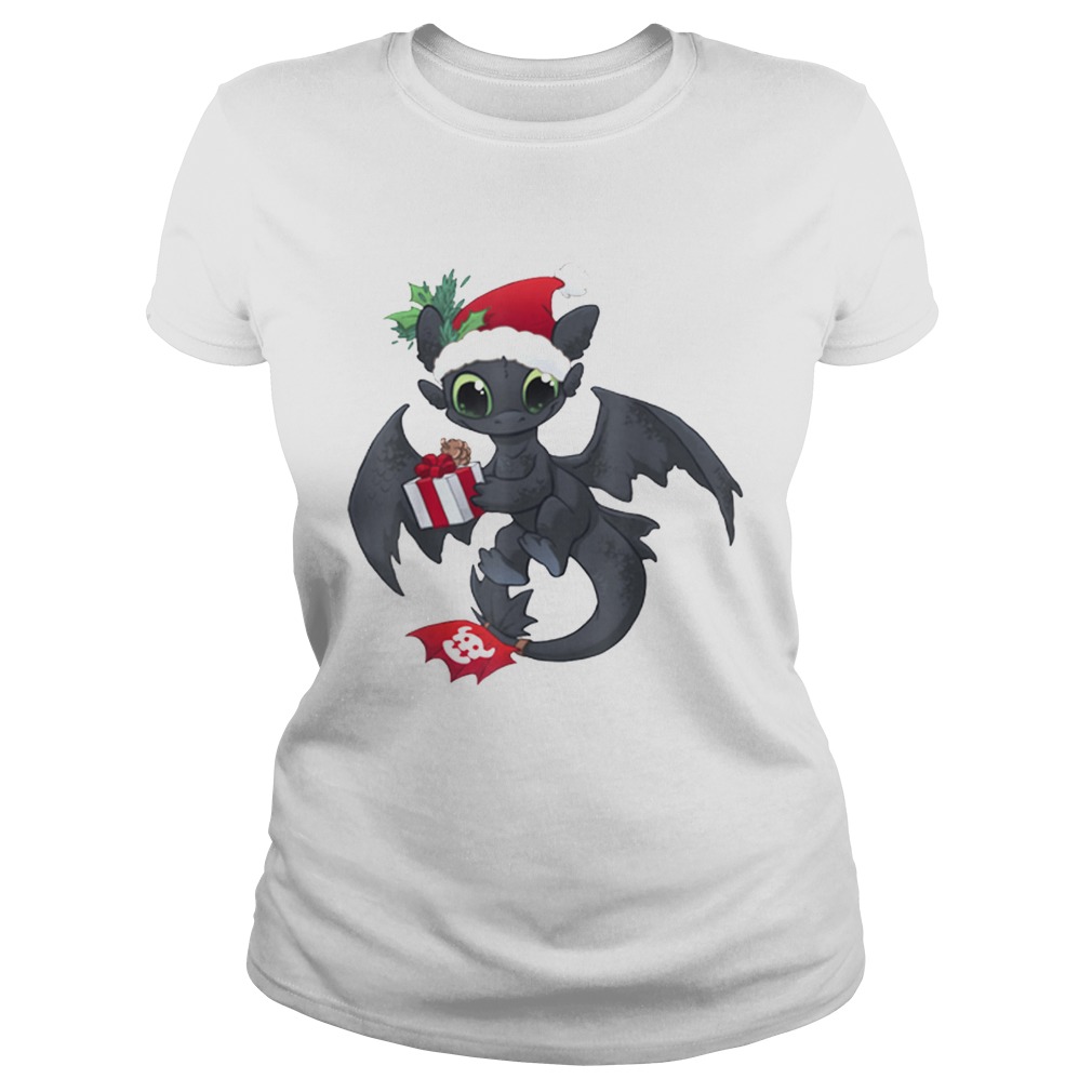 Christmas Dragon Wearing a Santa Hat Classic Ladies