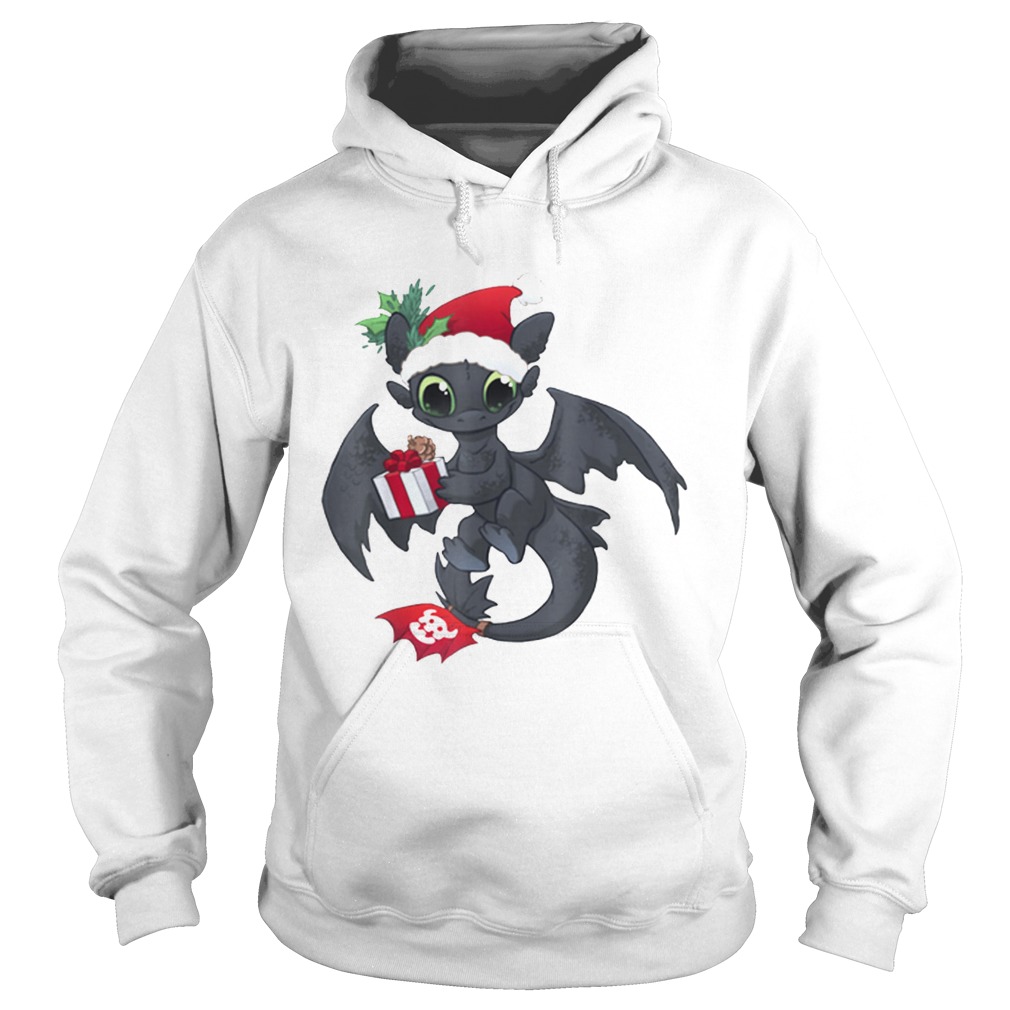 Christmas Dragon Wearing a Santa Hat Hoodie